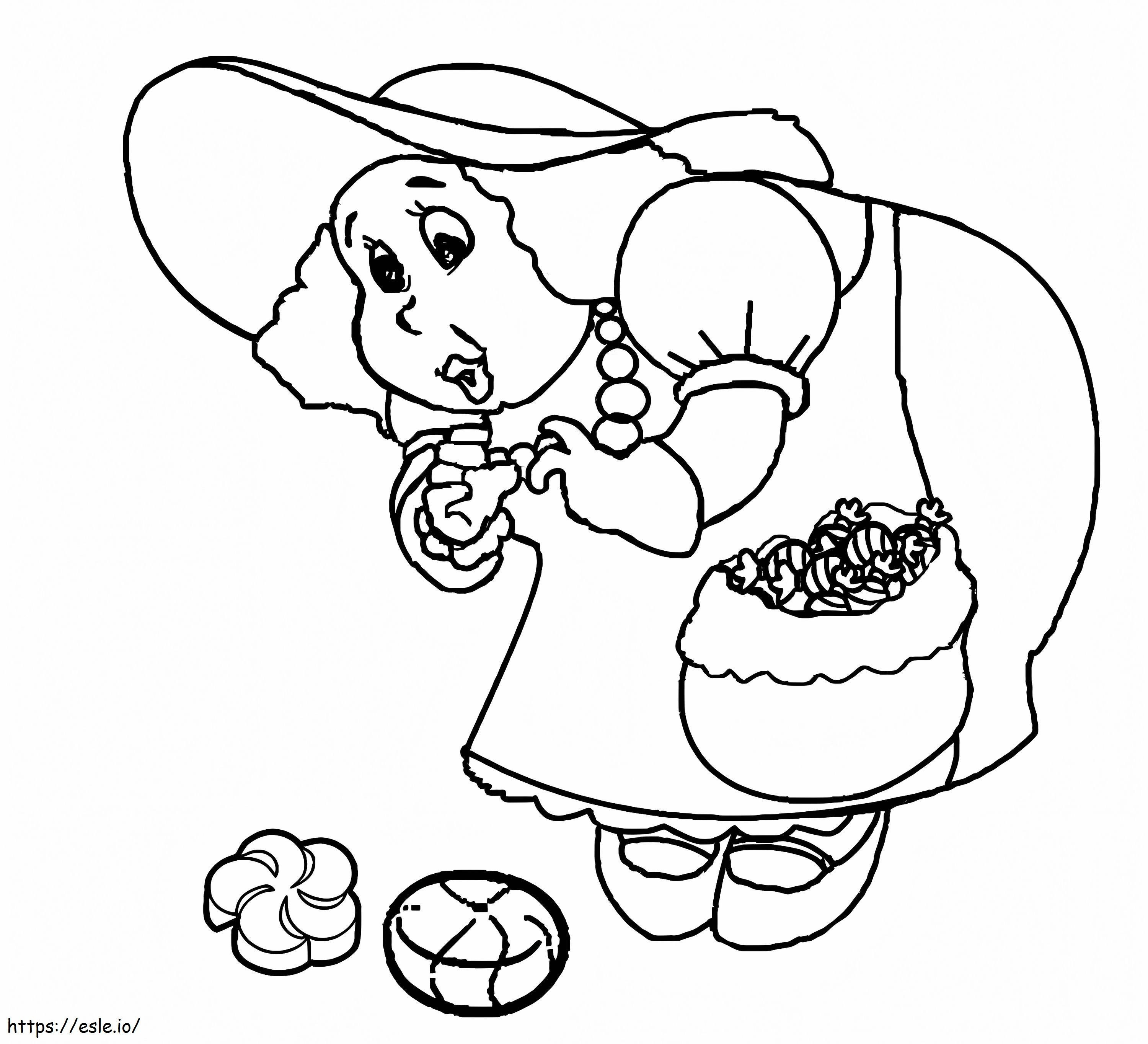 Gramma nutt in candyland coloring page