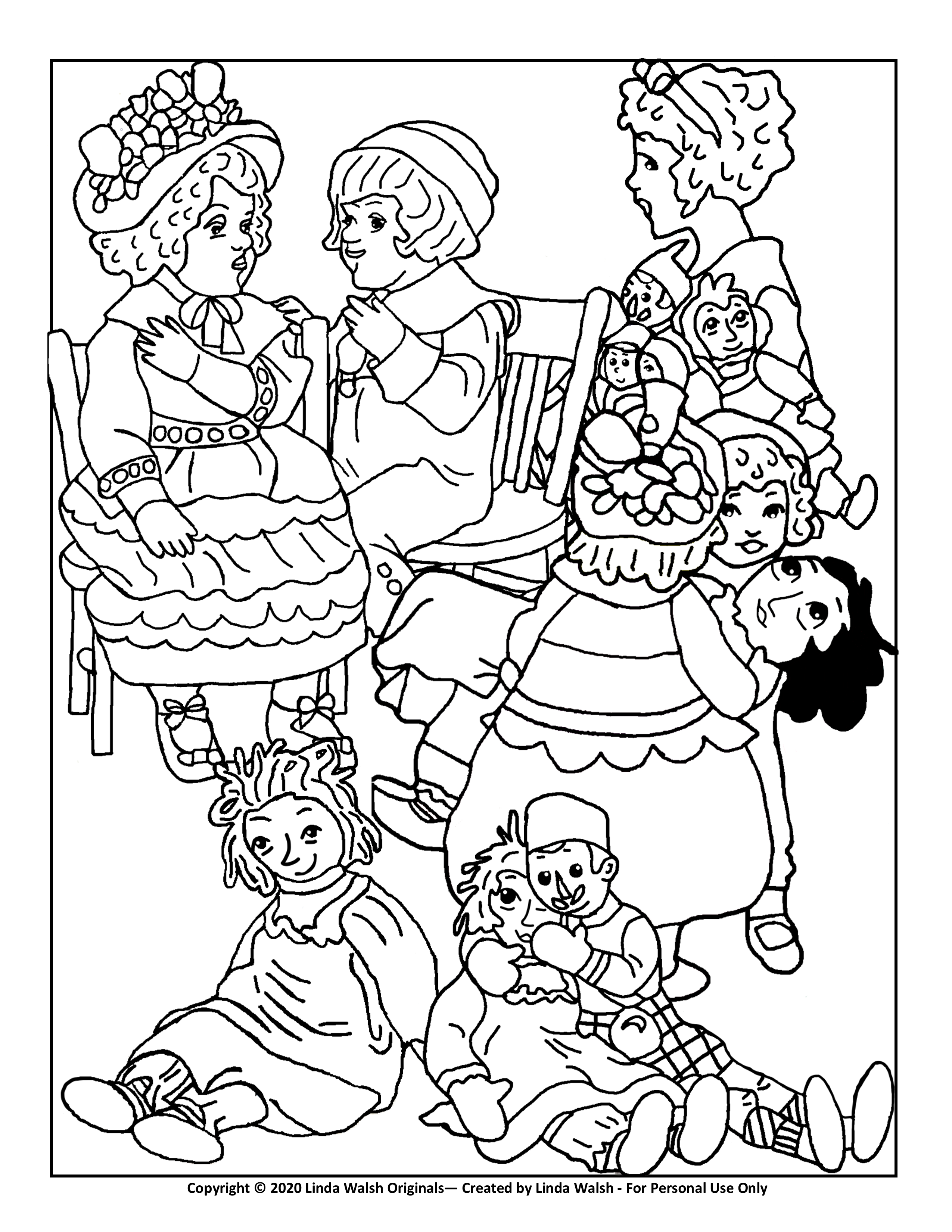 Lindas blog raggedy stories dollies inspired free coloring pages group