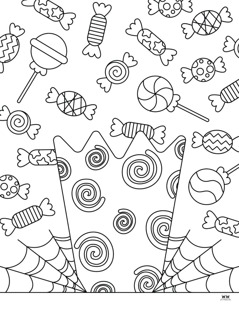 Halloween candy coloring pages