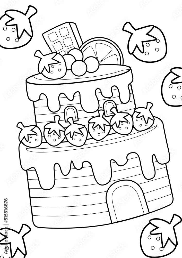 Candyland coloring pages a for kids and adult illustration