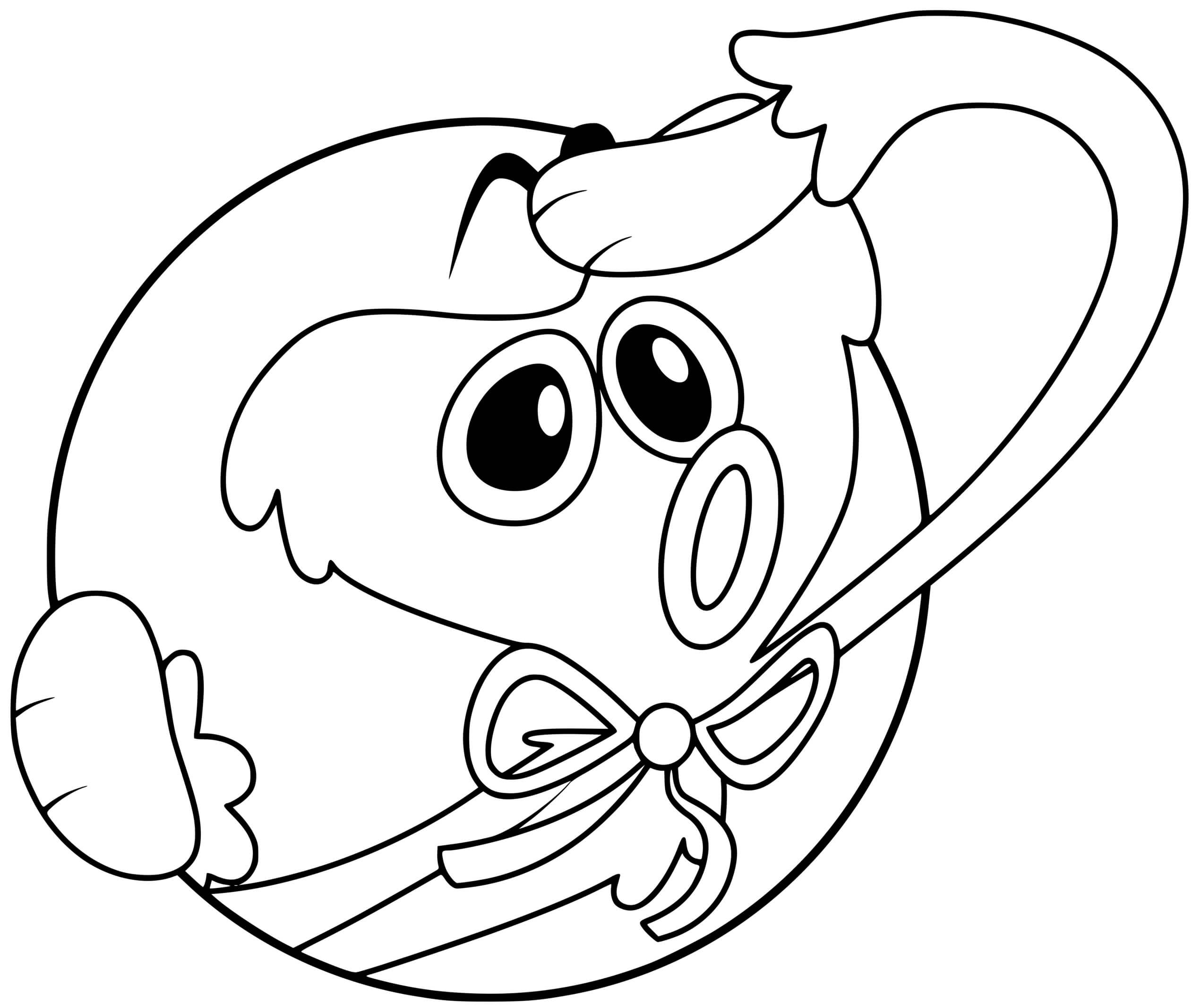 Huggy wuggy surprised coloring page