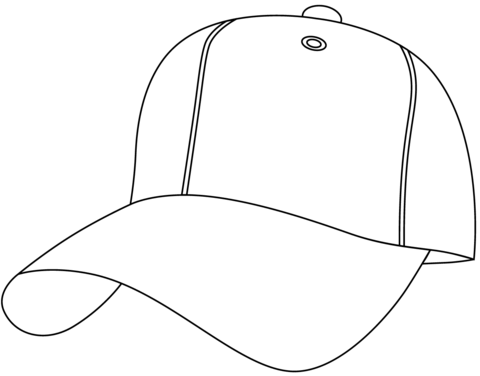 Baseball hat coloring page free printable coloring pages