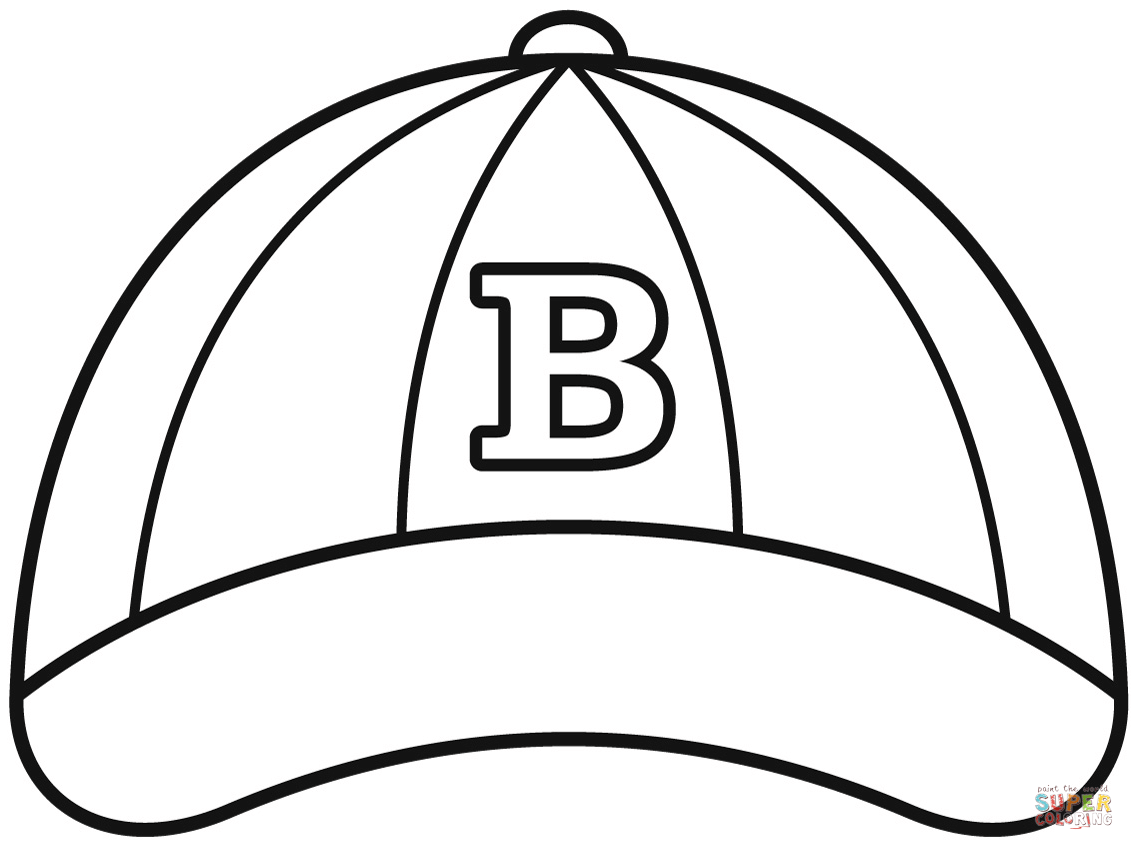 Baseball hat coloring page free printable coloring pages