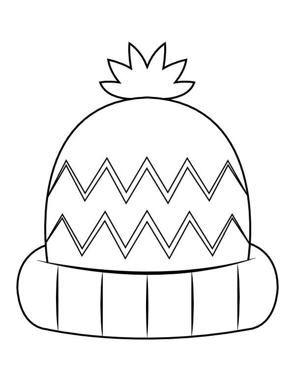 Printable knit cap coloring page