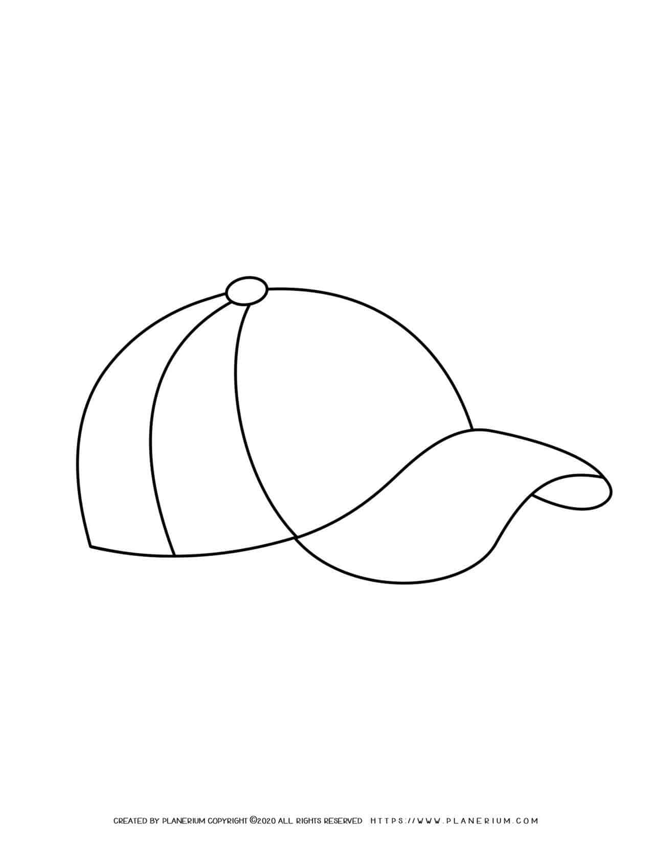 Cap outline coloring page