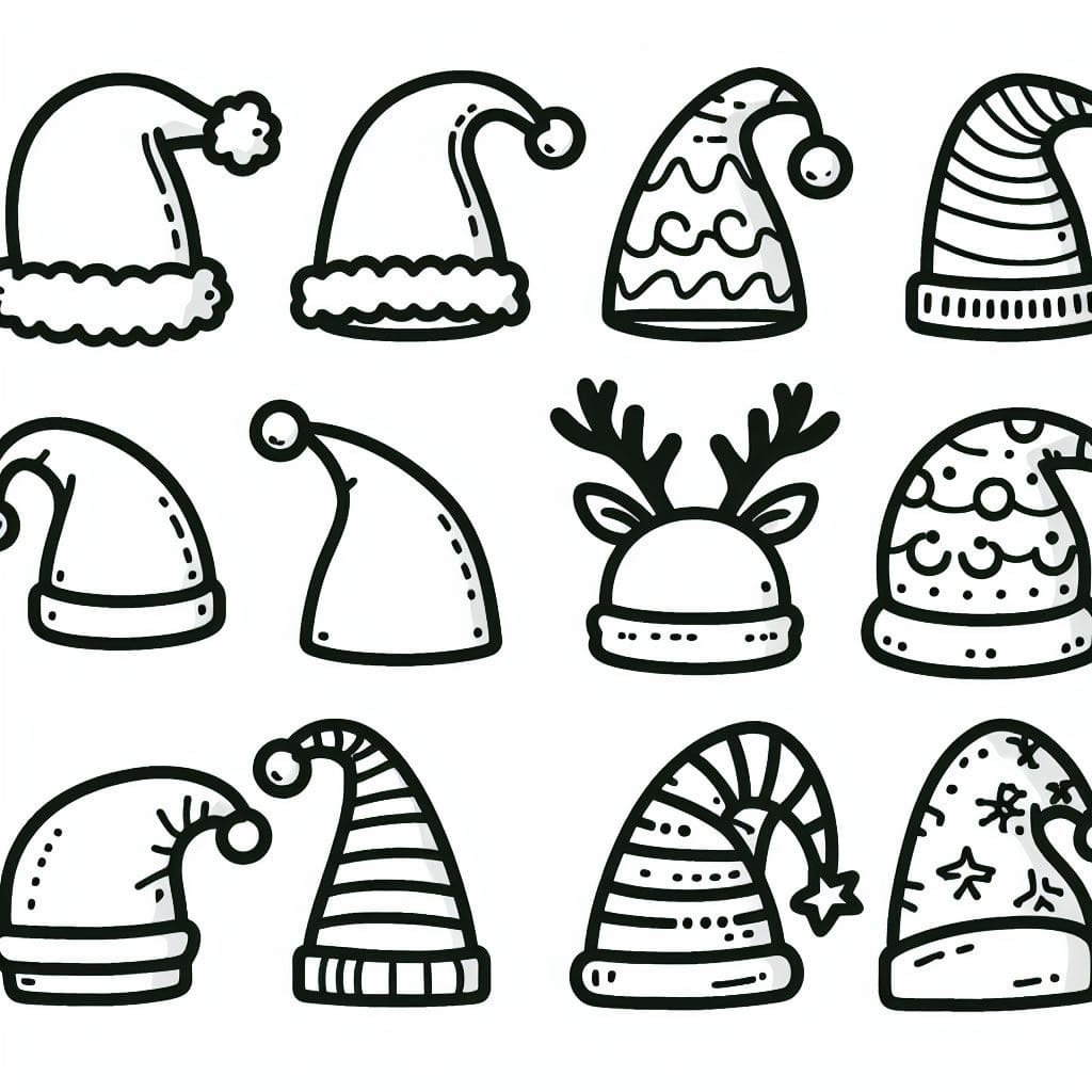 Christmas hat coloring pages