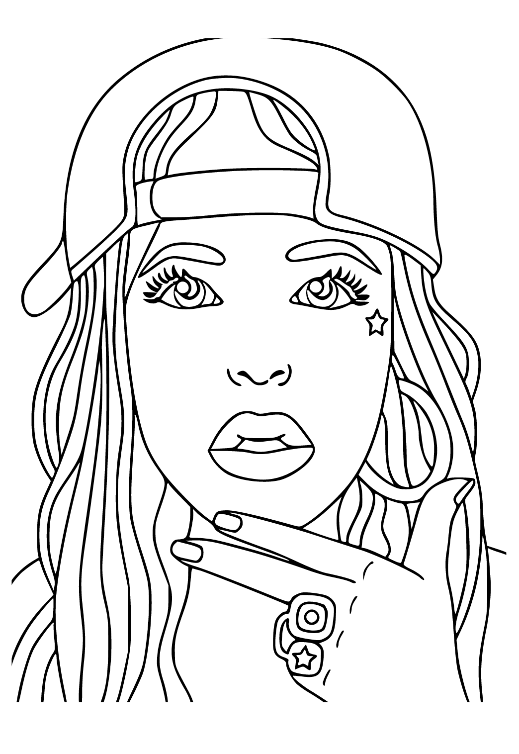 Free printable people cap coloring page for adults and kids