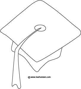 School graduation cap coloring page