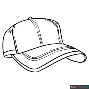 Baseball cap coloring page easy drawing guides