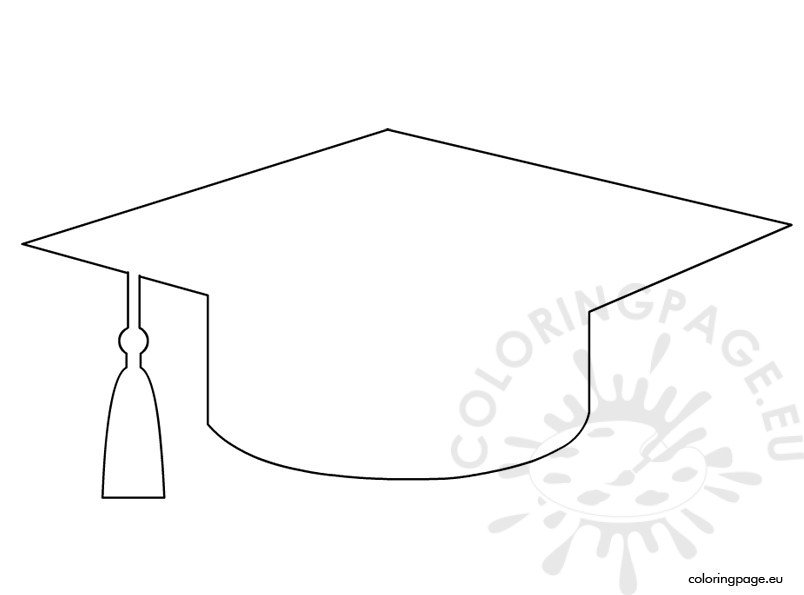 Graduation cap template coloring page