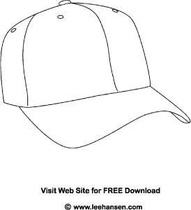 Baseball hat coloring sheet