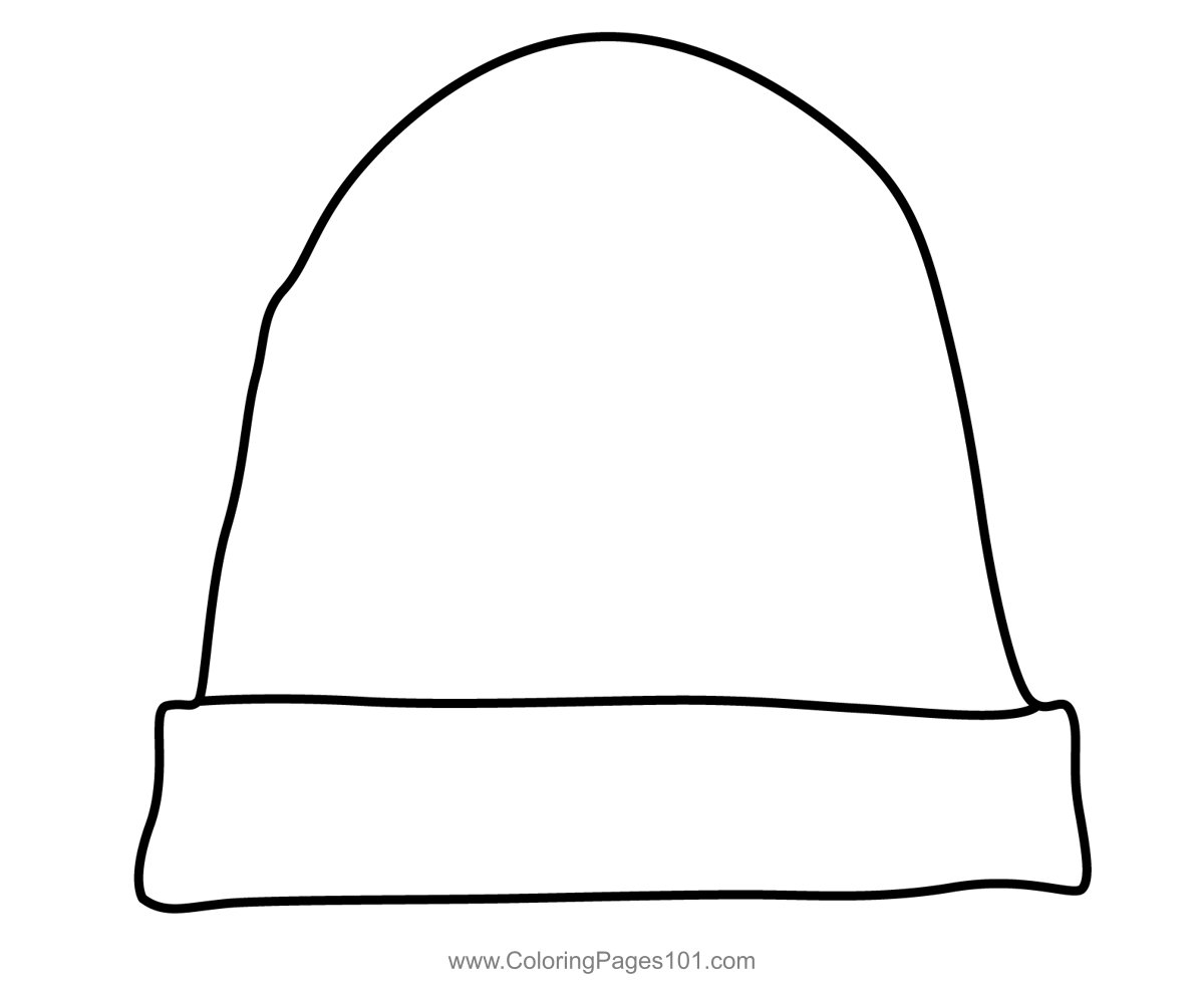 Beanie cap coloring page for kids