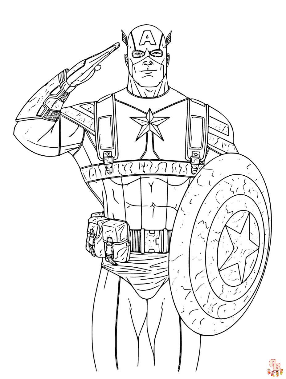 Captain america coloring pages for kids