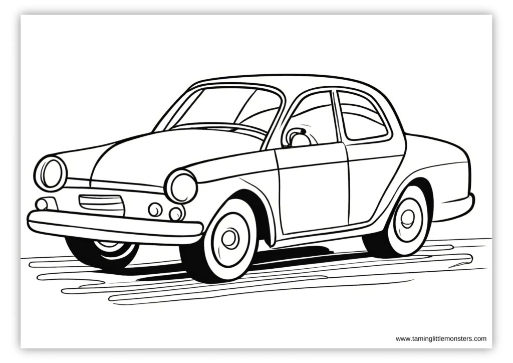 Car coloring pages for kids free printable