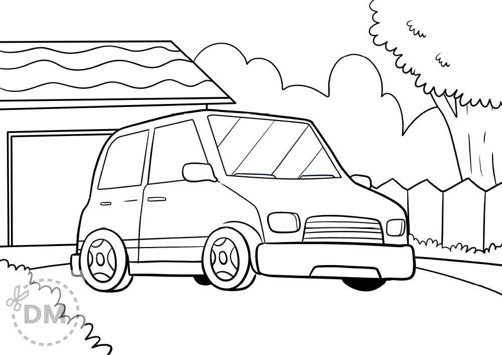 Printable car coloring sheet for kids