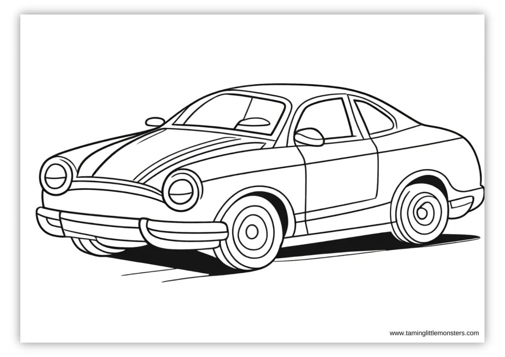 Car coloring pages for kids free printable