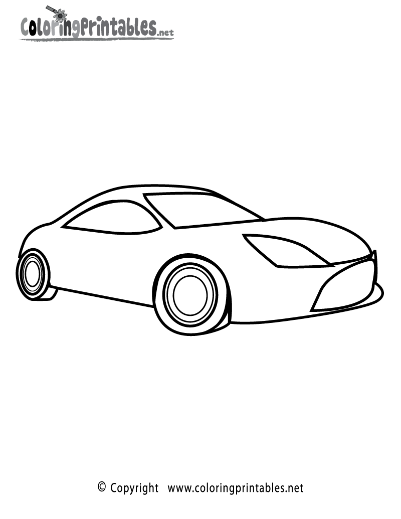 Sports car coloring page