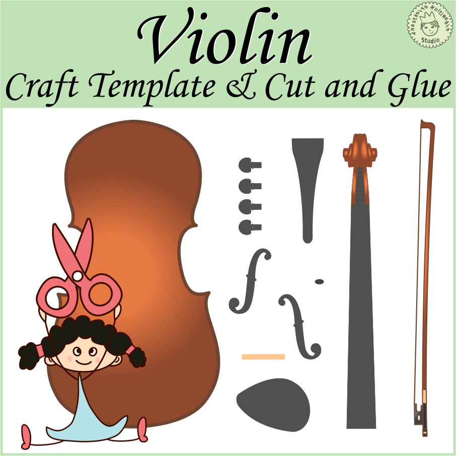 Violin craft template cut glue activity made by teachers