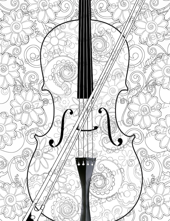 Violin printable coloring poster coloring page violin coloring poster line art instant download juleez violin coloring poster music