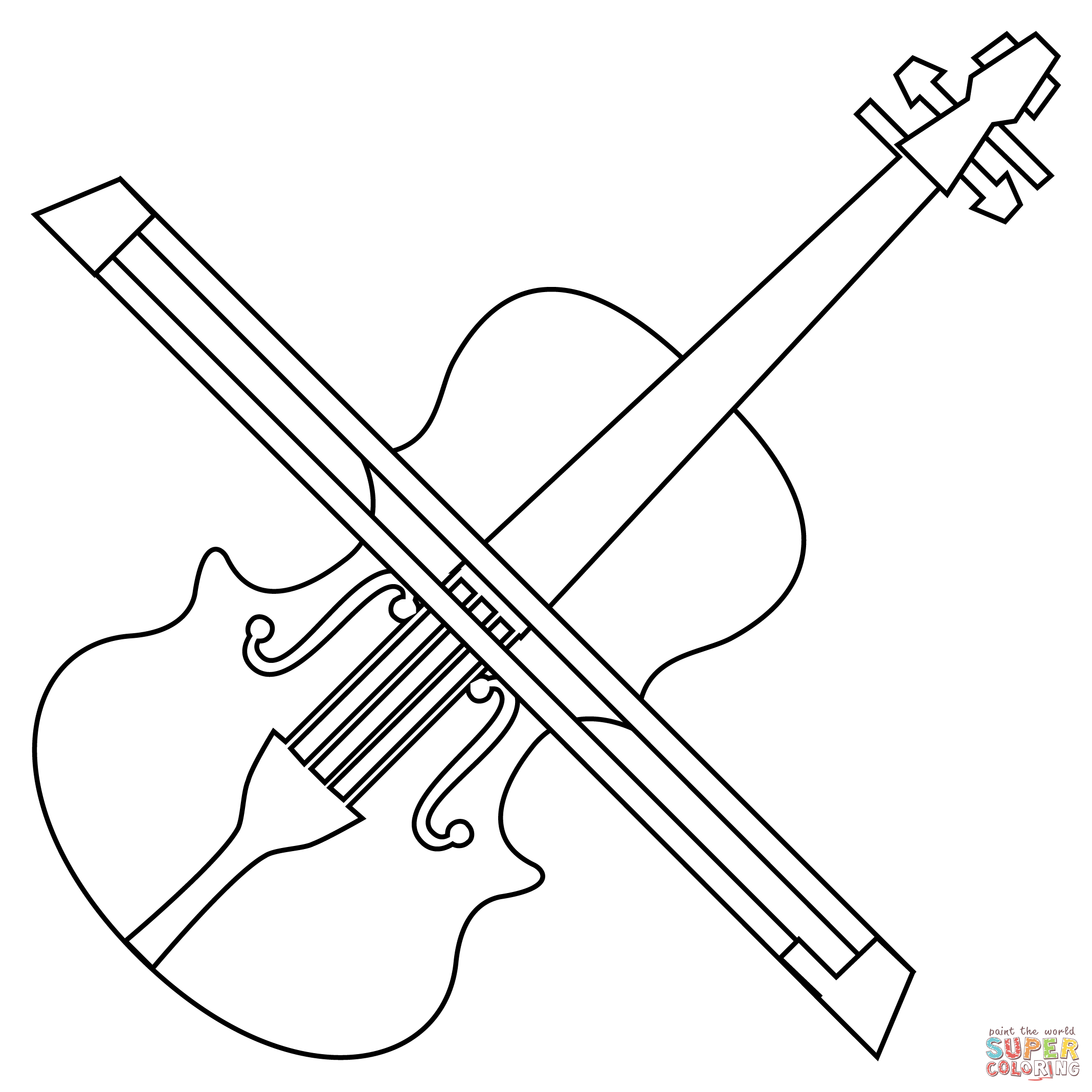 Violin coloring page free printable coloring pages