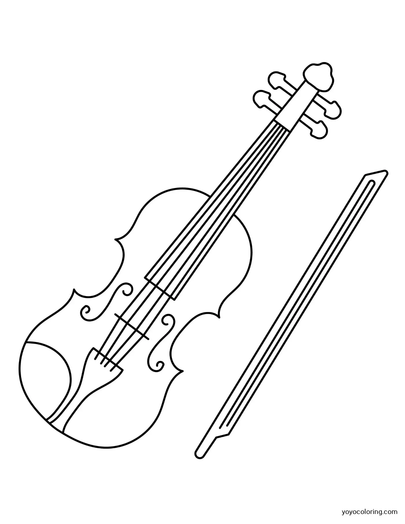 Violin coloring pages á printable painting template