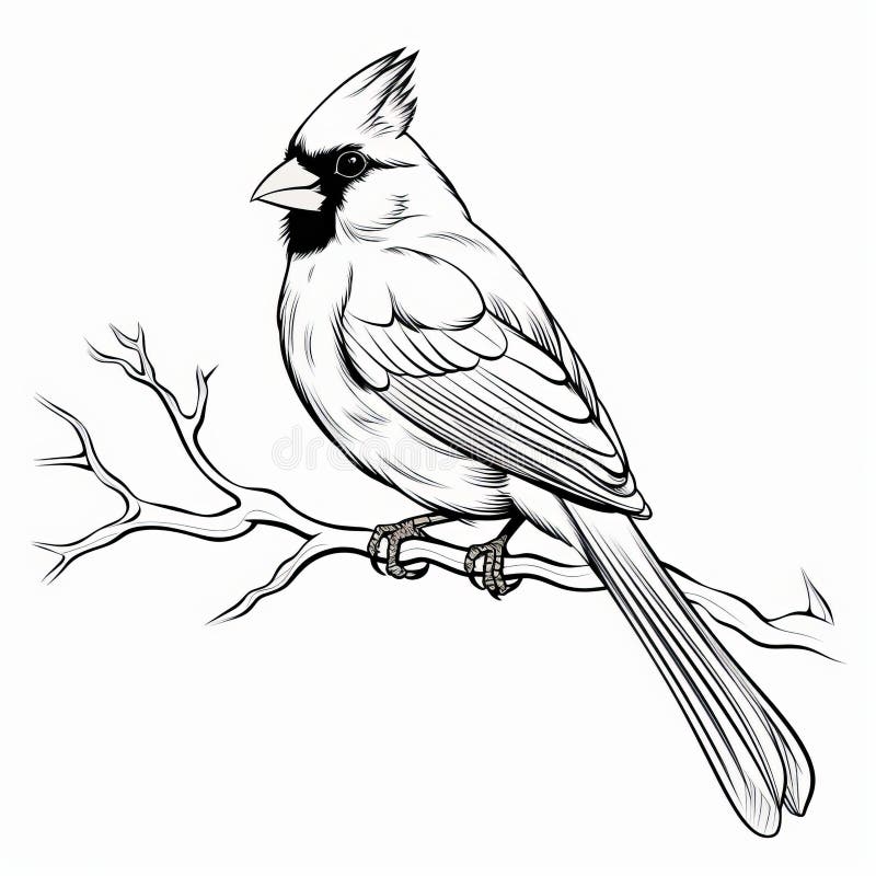 Cardinal coloring page stock illustrations â cardinal coloring page stock illustrations vectors clipart