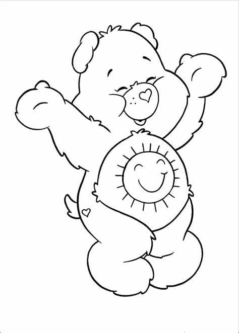 Free funny care bears coloring page