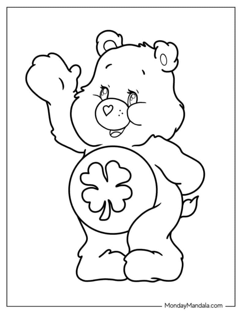 Care bears coloring pages free pdf printables