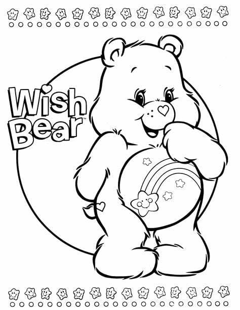 Cute care bears coloring page