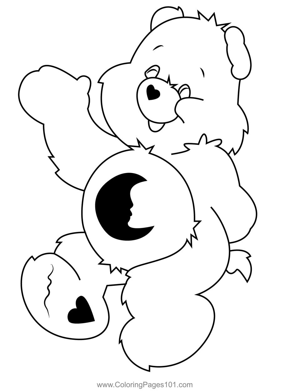 Bedtime bear coloring page for kids