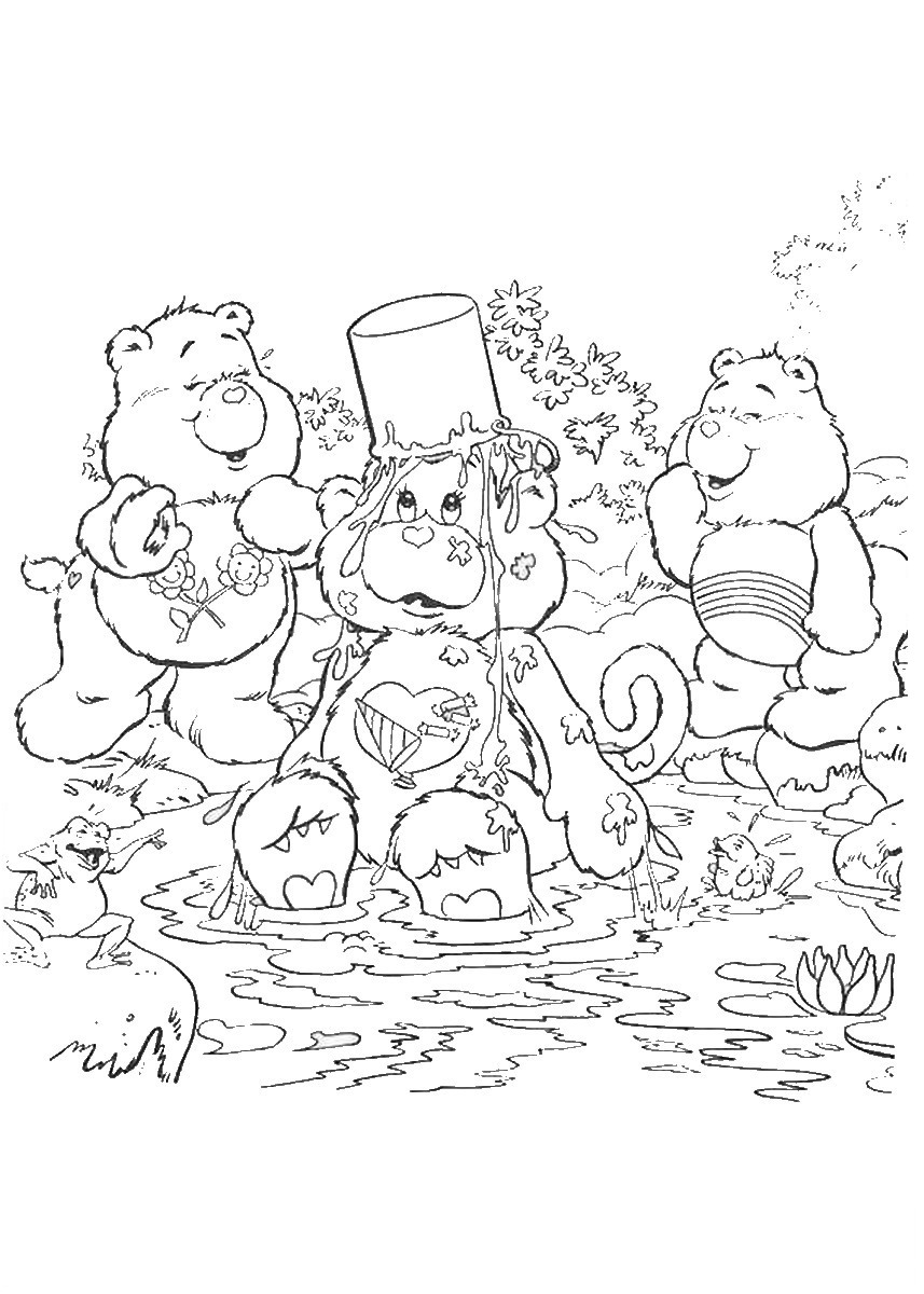 Care bears coloring pages â birthday printable