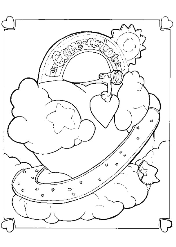 Care bear heart coloring pages