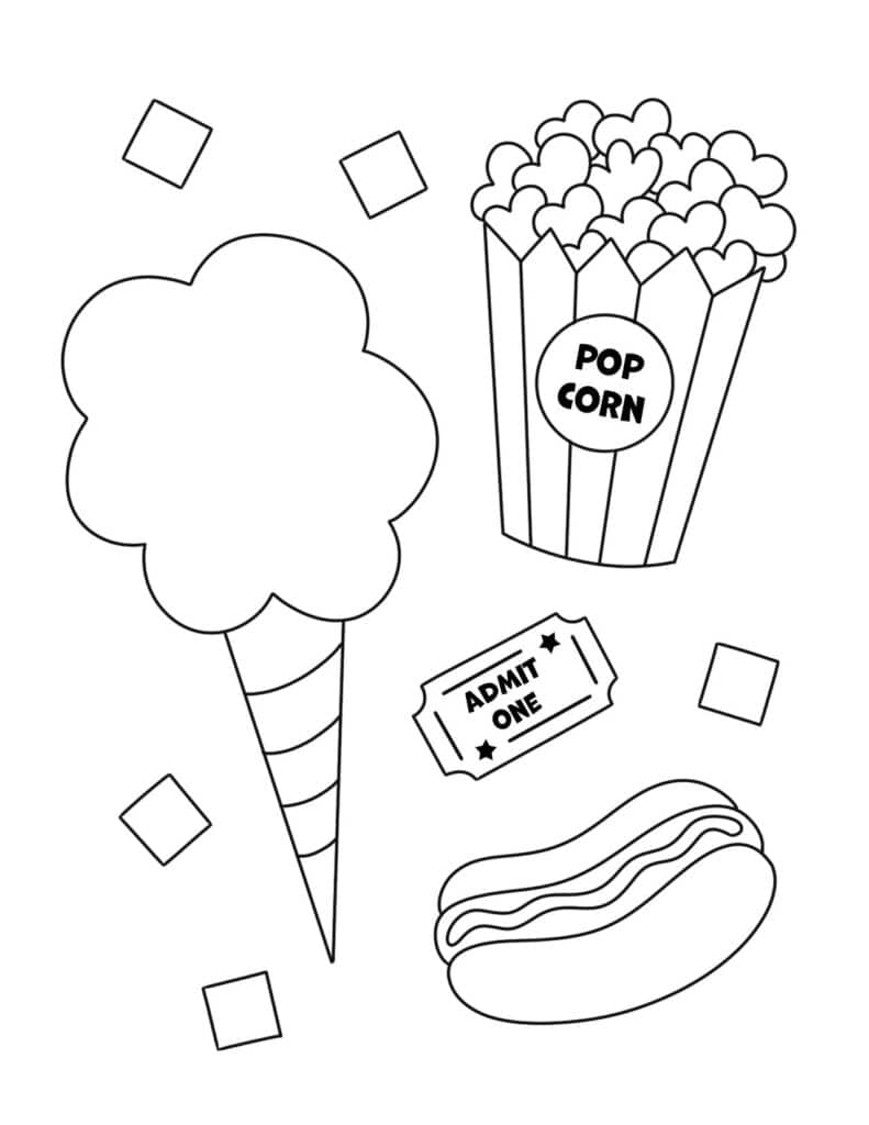 Free carnival coloring pages â the hollydog blog