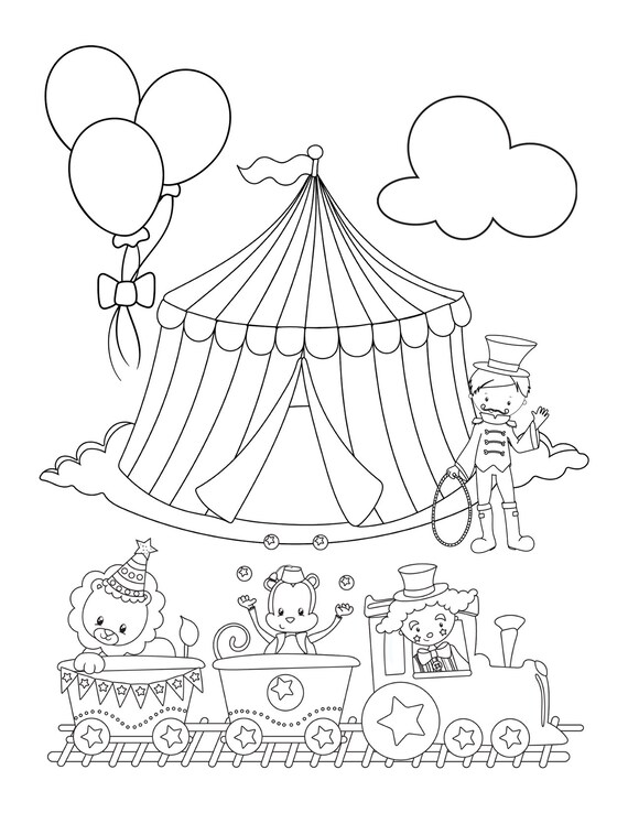 Circus carnival adventures printable coloring pages for kids