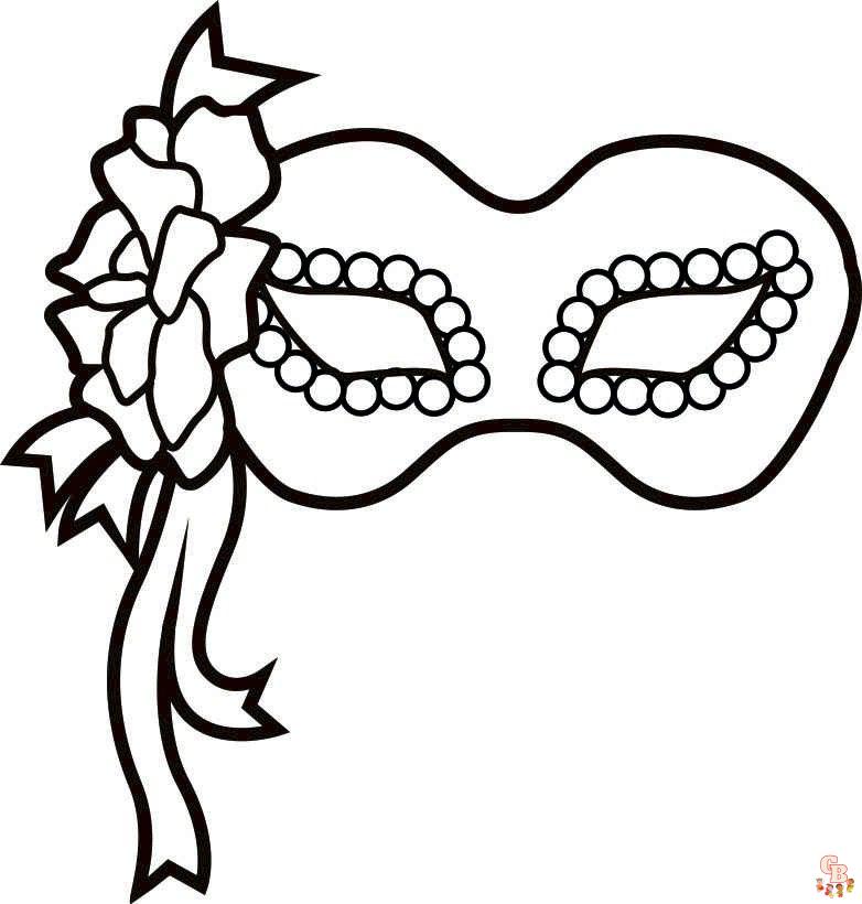 Carnival mask coloring pages free printable