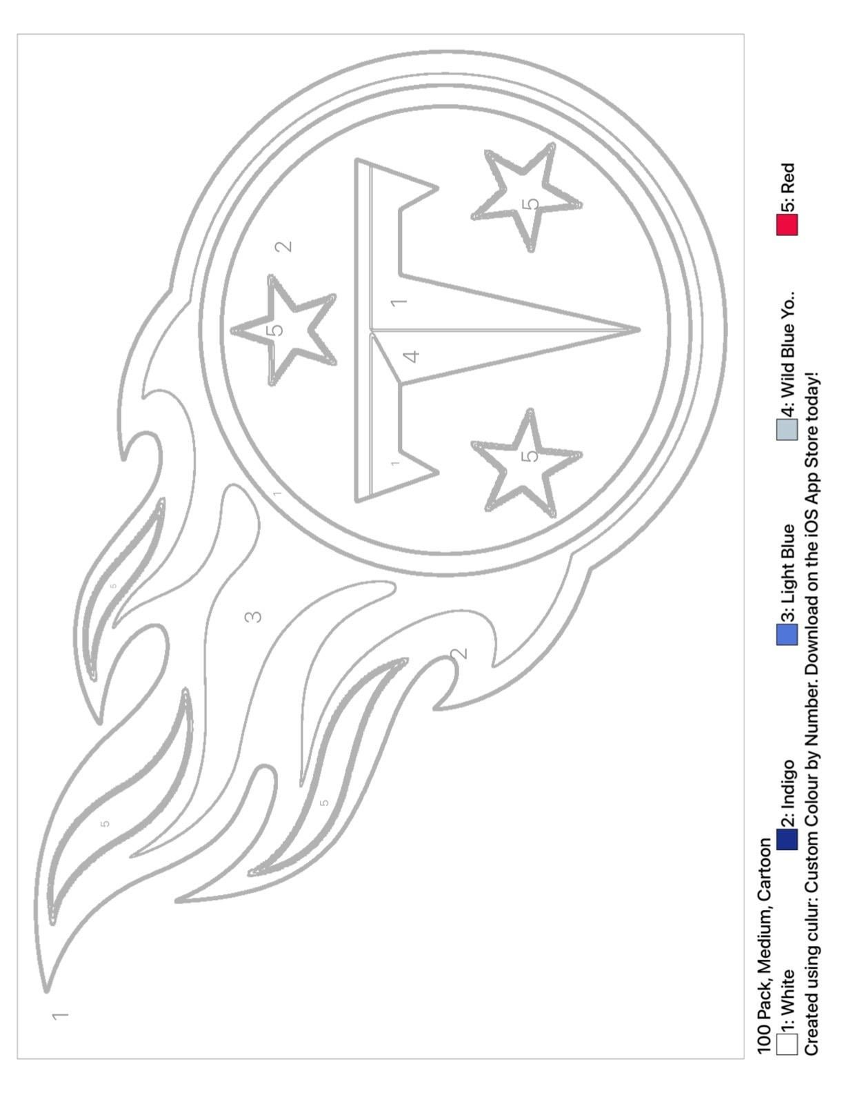 Printable color by number of the titans logo great for the family rtennesseetitans