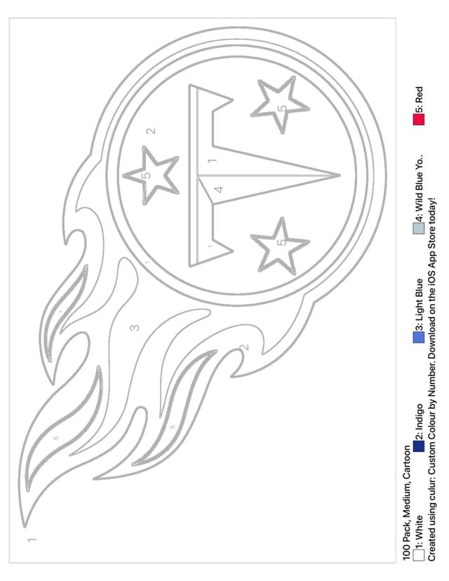 Printable color by number of the titans logo great for the family rtennesseetitans