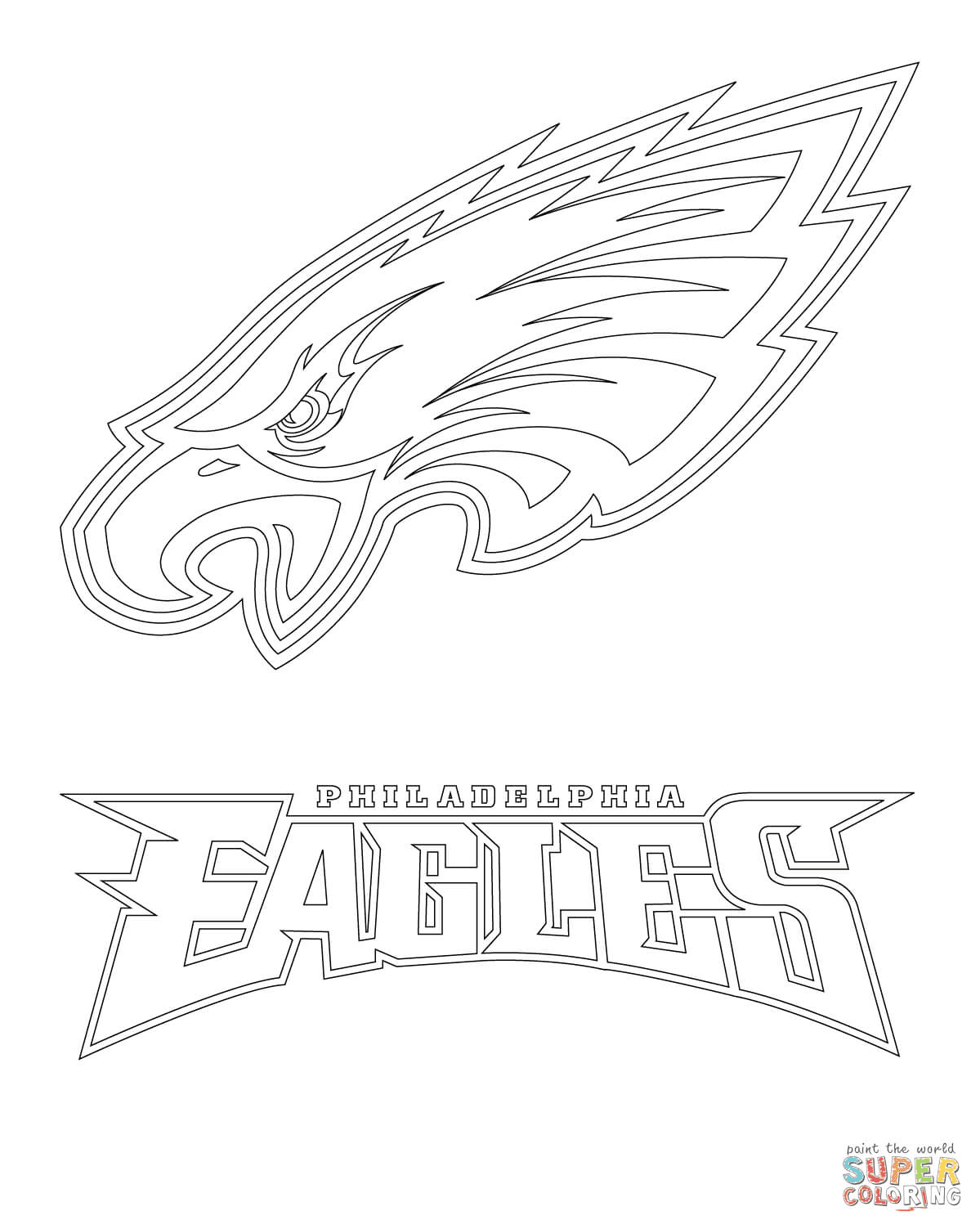 Philadelphia eagles logo coloring page