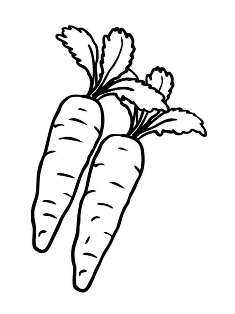 Coloring pages vegetables carrot coloring page