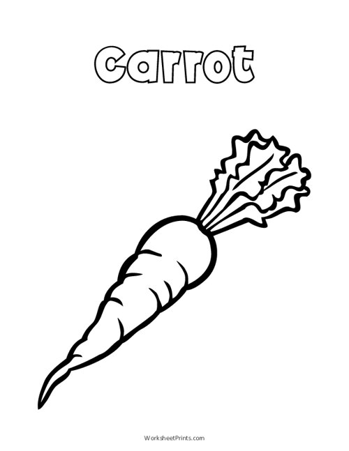 Printable carrot coloring page