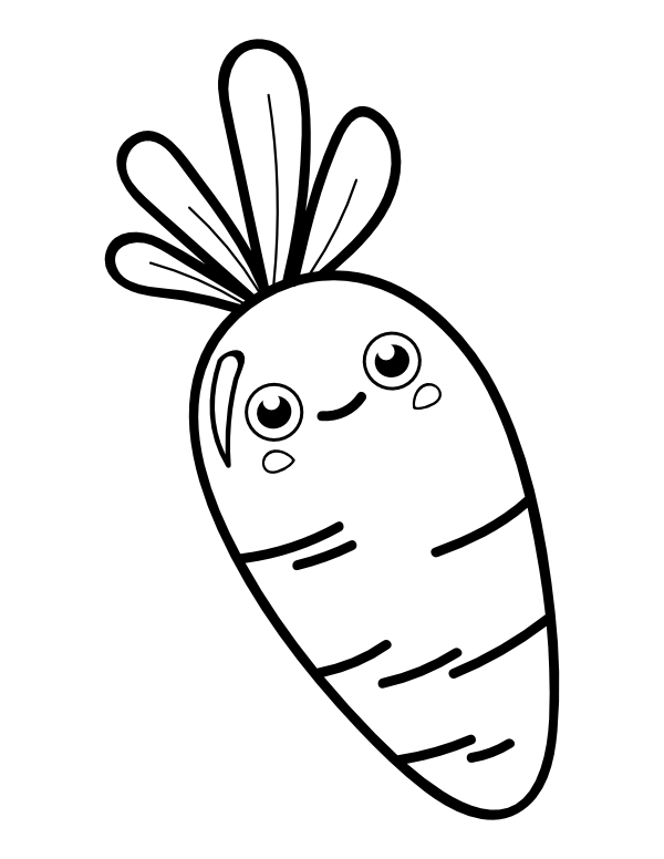 Printable cute carrot coloring page