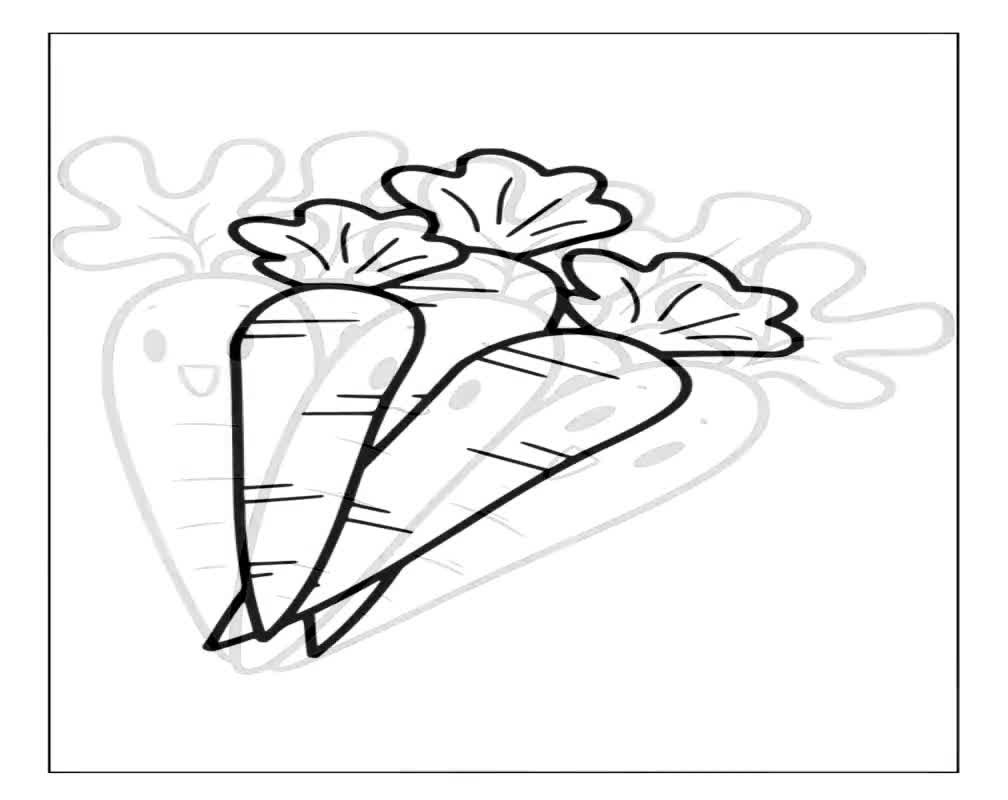 Printable carrots coloring pages for kids adults pages