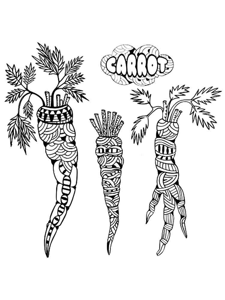 Carrot coloring pages for adults