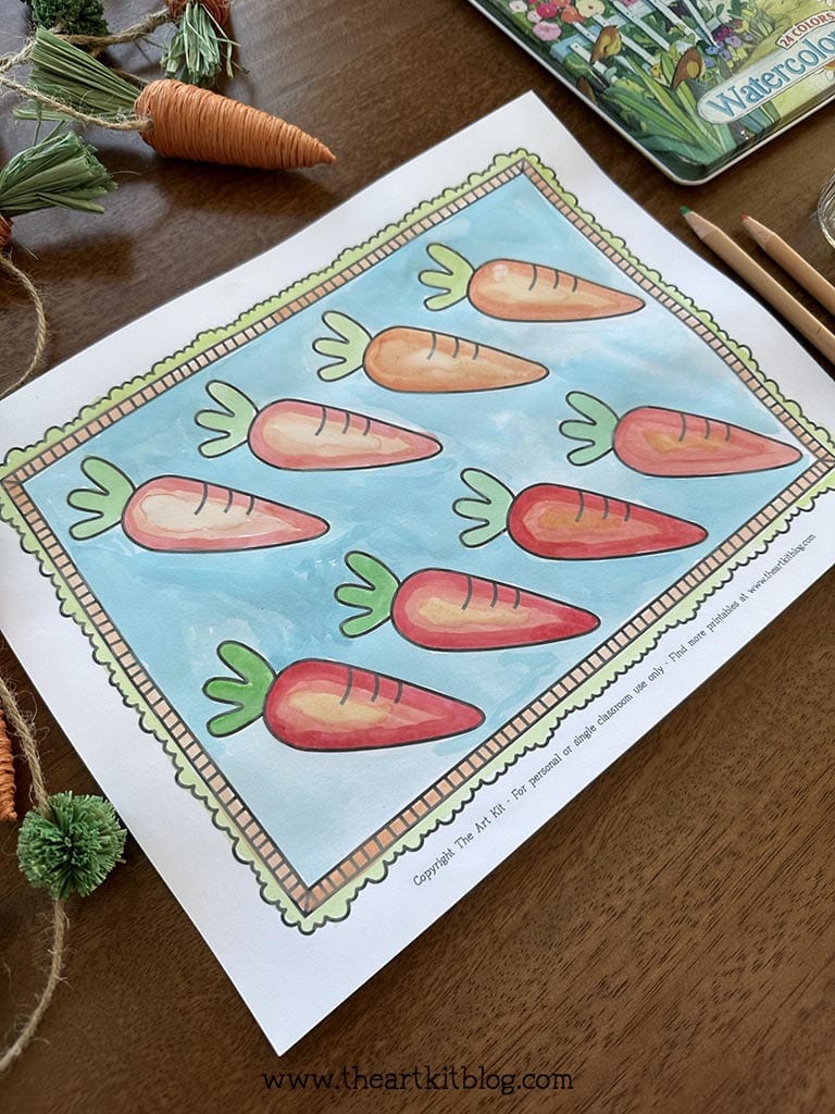 Free printable carrot coloring page kandinsky inspired art â the art kit