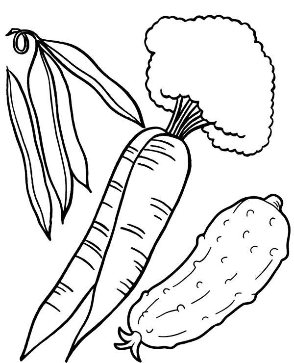 Vegetable coloring sheet for preschooler