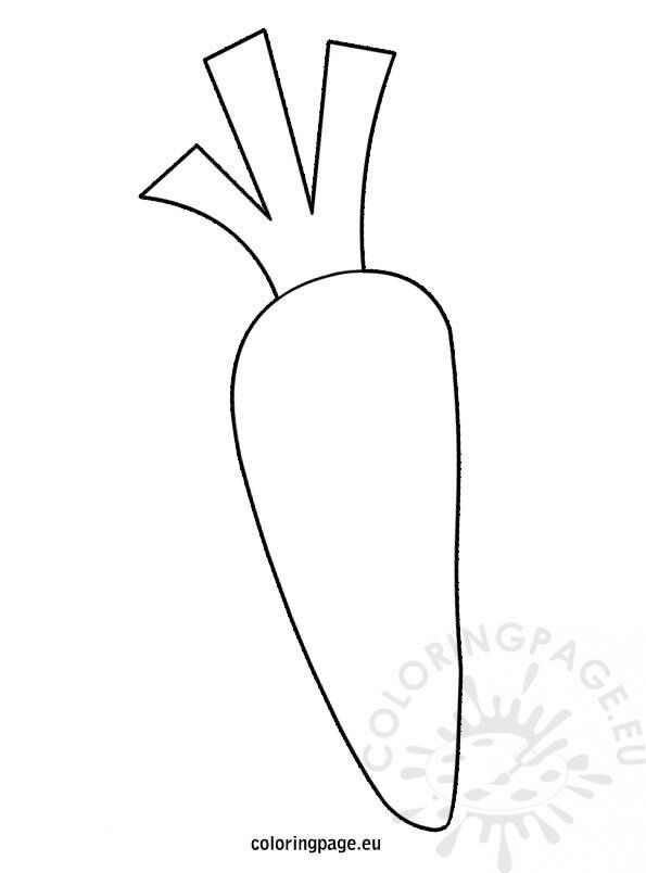 Carrot template coloring page