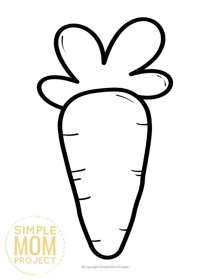 Free printable large medium and small carrot templates easter bunny template easter crafts for toddlers easter printables free