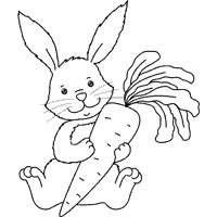 Bunny with carrot coloring pages