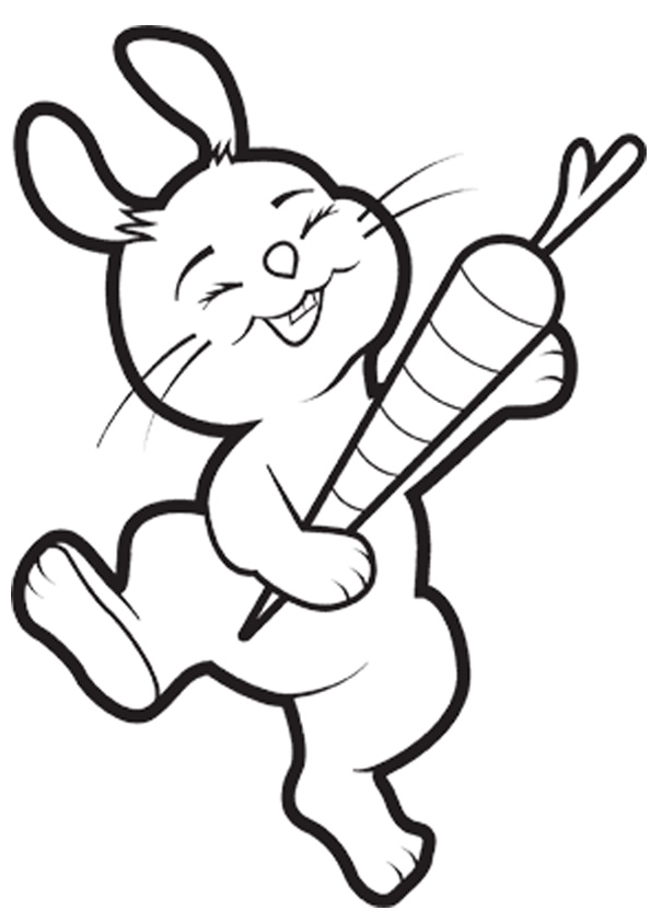 Coloring pages bunny eating carrot coloring pages for kids