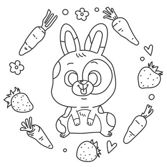 Printable carrot coloring page vectors illustrations for free download